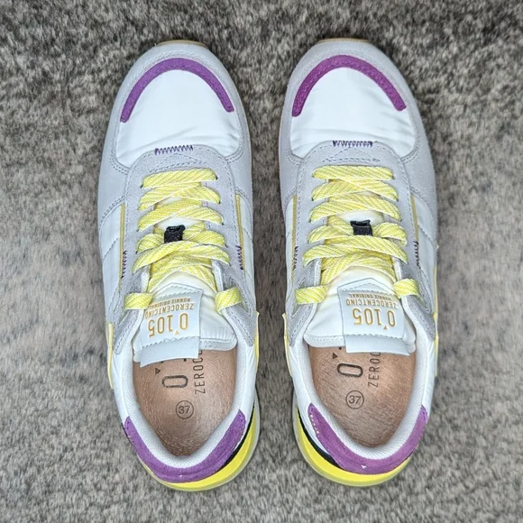 Zero Cent Cinq Runnix Trim Sneakers Grey Yellow Women's 37 - Picture 7 of 10